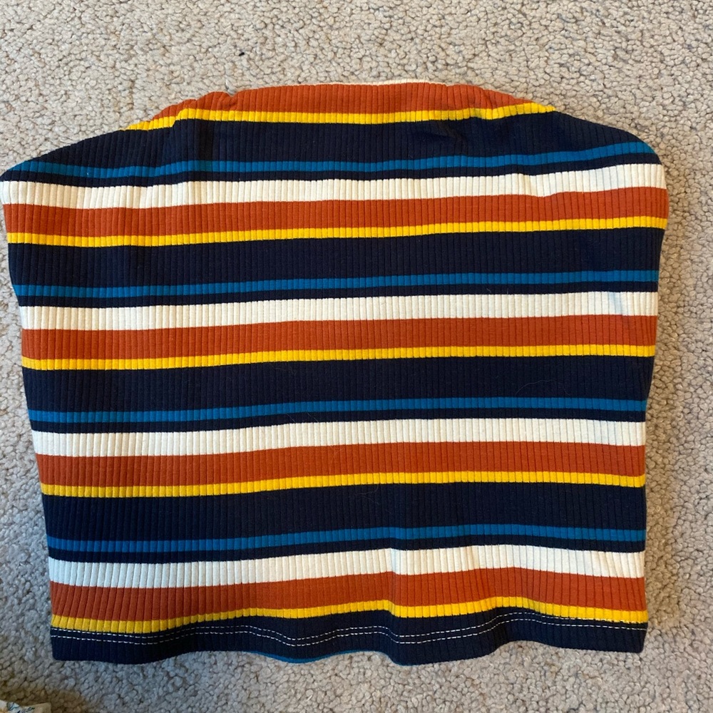 Garage Colorful Striped Tube Top